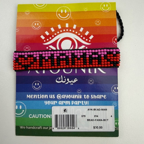 Ayounik Womens Colorful Beaded MAMA Adjustable Love String Bracelet - Picture 4 of 6